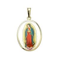 Medalla de Virgen Guadalupe grande colgante joya oro